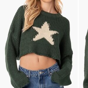 NWT Edikted mega star intarsia crop sweater M/L